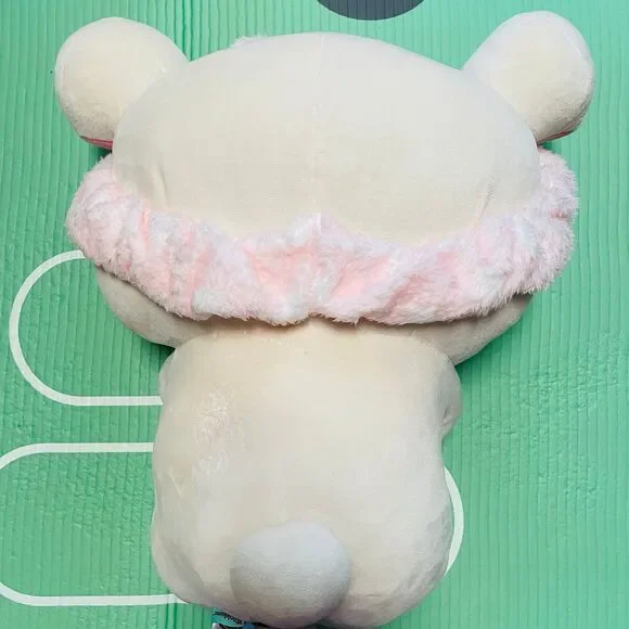 NWT LARGE San-X Pajama Party Rilakkuma Collection: pink Korilakkuma 15” plushie - Picture 2 of 3